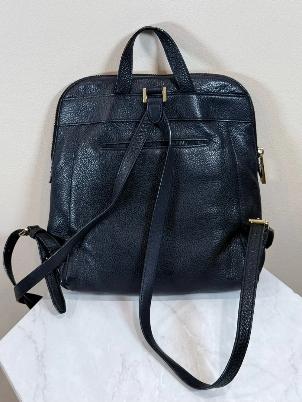 🔥Michael Kors Black Leather Backpack with Gold Hardware EC 🔥
